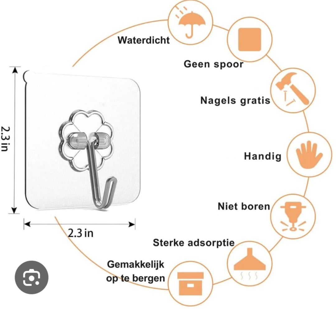ACCROCHE MURAL MIRACLE SANS PERCER LE MUR (50 à 5000f)